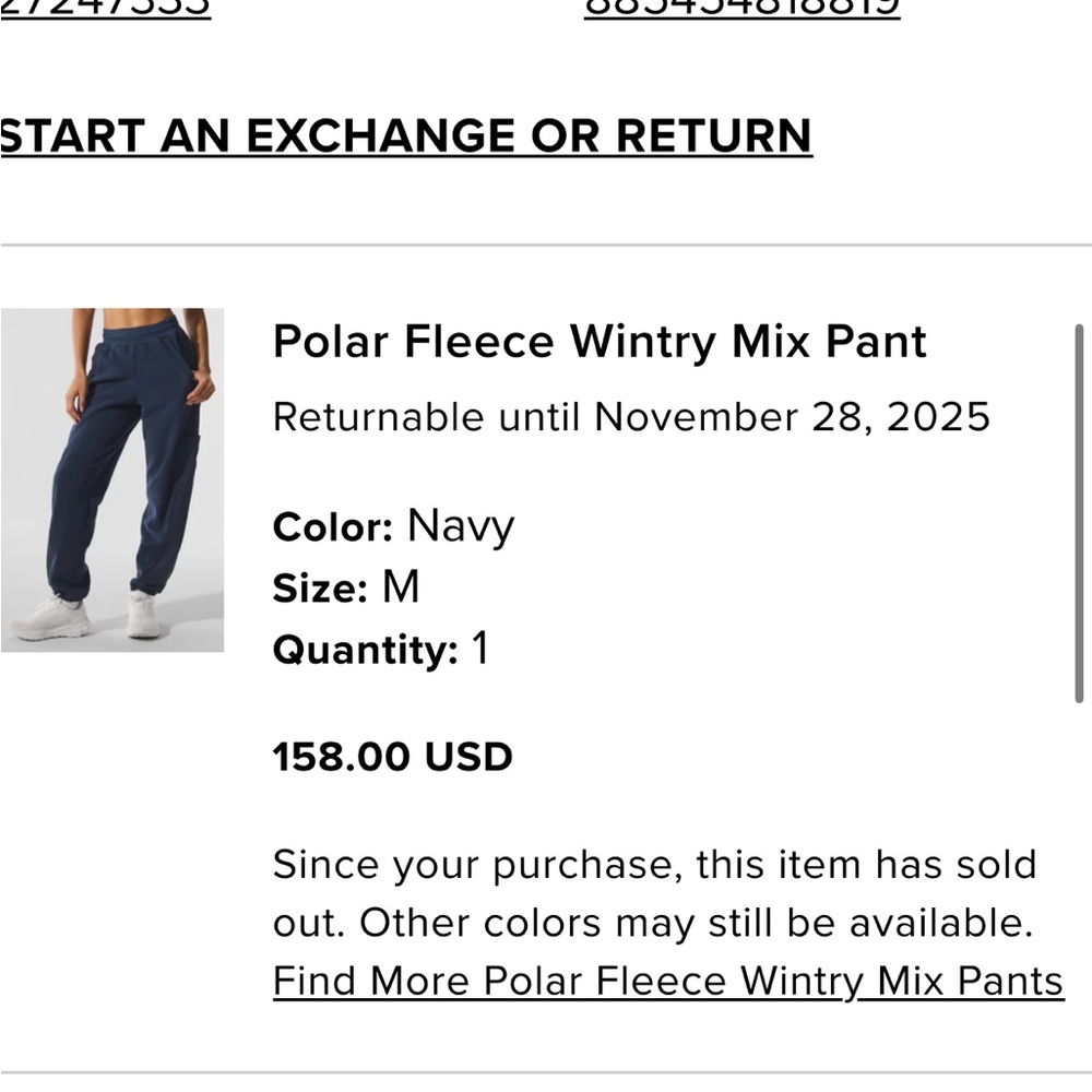 ALO Yoga Navy Track Pants